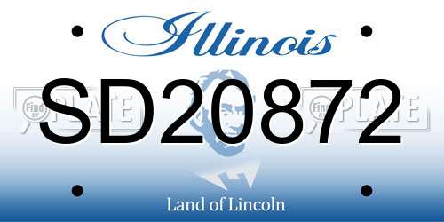 SD20872 Illinois License Plate