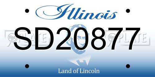SD20877 Illinois License Plate