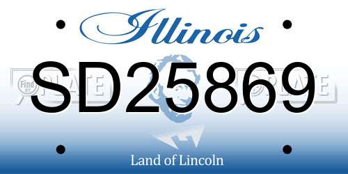 SD25869 Illinois License Plate