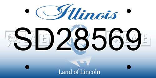 SD28569 Illinois License Plate