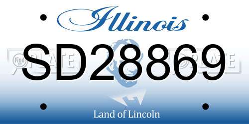 SD28869 Illinois License Plate