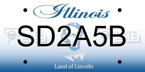 SD2A5B Illinois License Plate