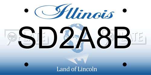 SD2A8B Illinois License Plate