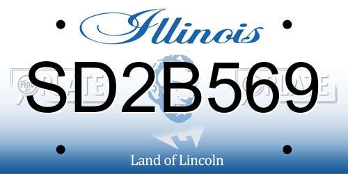 SD2B569 Illinois License Plate