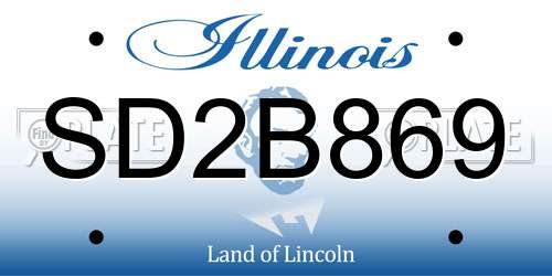 SD2B869 Illinois License Plate