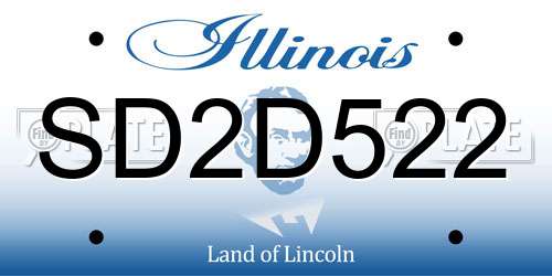 SD2D522 Illinois License Plate