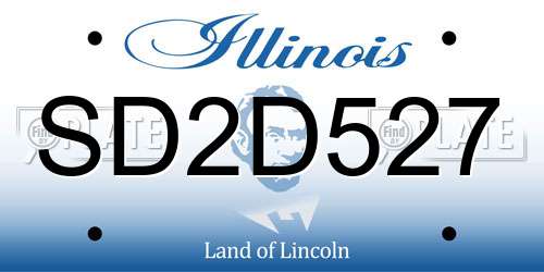 SD2D527 Illinois License Plate
