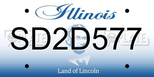 SD2D577 Illinois License Plate