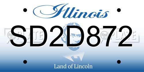 SD2D872 Illinois License Plate