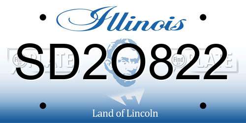 SD2O822 Illinois License Plate