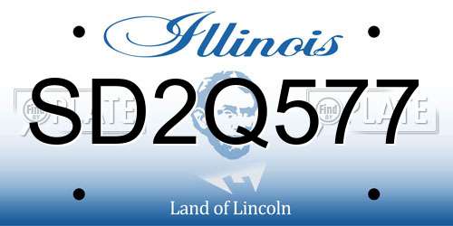 SD2Q577 Illinois License Plate