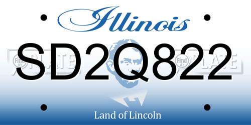SD2Q822 Illinois License Plate