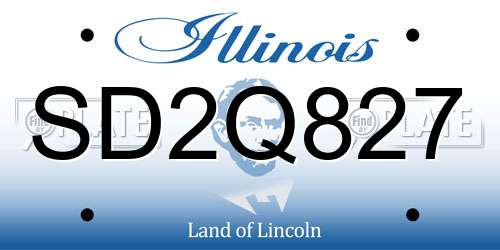 SD2Q827 Illinois License Plate