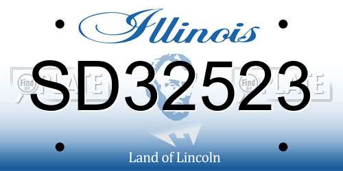 SD32523 Illinois License Plate