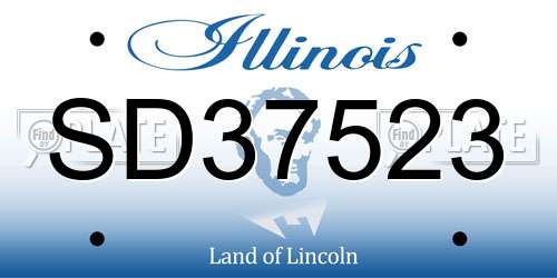 SD37523 Illinois License Plate
