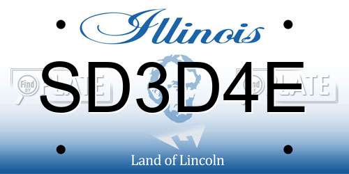 SD3D4E Illinois License Plate