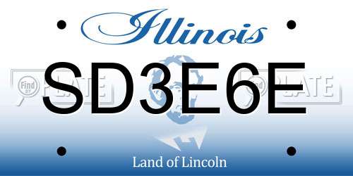 SD3E6E Illinois License Plate