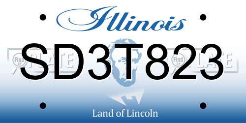 SD3T823 Illinois License Plate