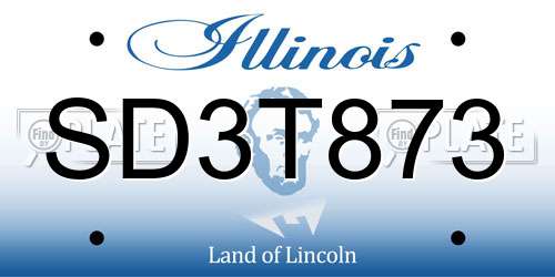 SD3T873 Illinois License Plate