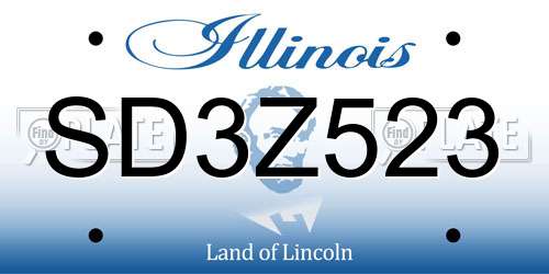 SD3Z523 Illinois License Plate