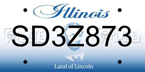SD3Z873 Illinois License Plate