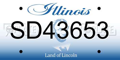SD43653 Illinois License Plate