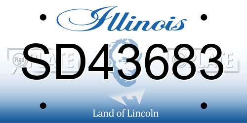SD43683 Illinois License Plate
