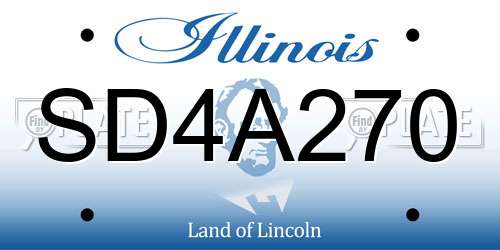SD4A270 Illinois License Plate