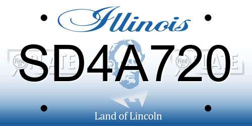 SD4A720 Illinois License Plate
