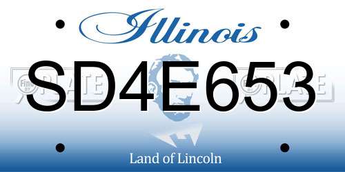 SD4E653 Illinois License Plate