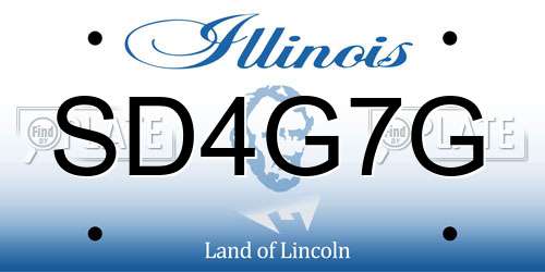 SD4G7G Illinois License Plate
