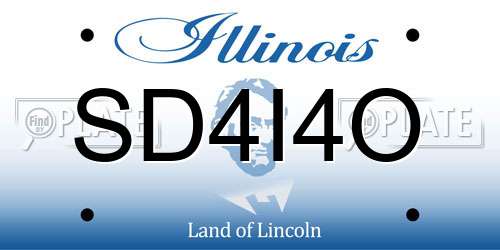 SD4I4O Illinois License Plate