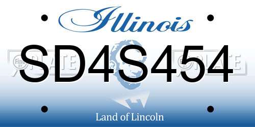 SD4S454 Illinois License Plate