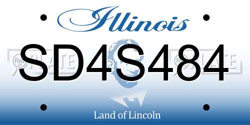 SD4S484 Illinois License Plate