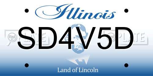 SD4V5D Illinois License Plate