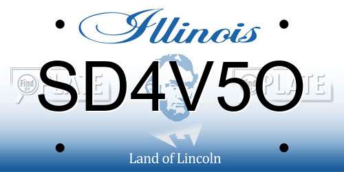 SD4V5O Illinois License Plate