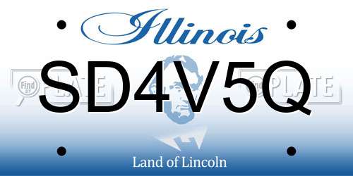 SD4V5Q Illinois License Plate