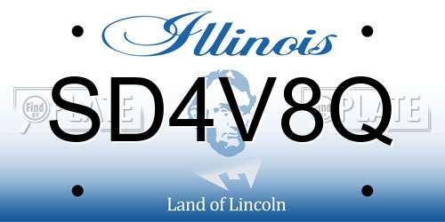 SD4V8Q Illinois License Plate