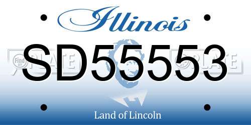 SD55553 Illinois License Plate