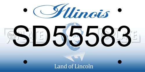 SD55583 Illinois License Plate
