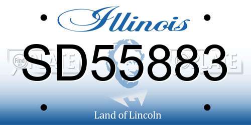 SD55883 Illinois License Plate