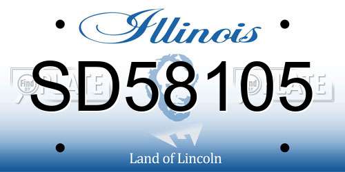 SD58105 Illinois License Plate