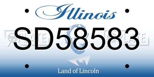 SD58583 Illinois License Plate