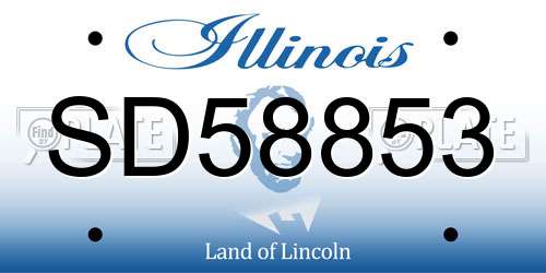 SD58853 Illinois License Plate