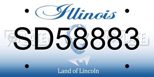 SD58883 Illinois License Plate