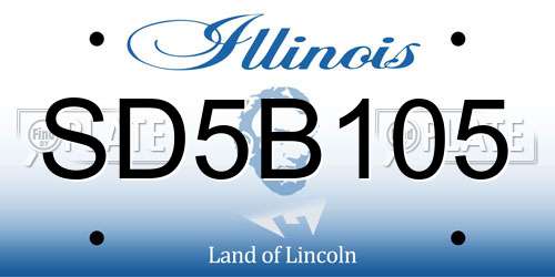 SD5B105 Illinois License Plate