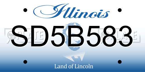 SD5B583 Illinois License Plate