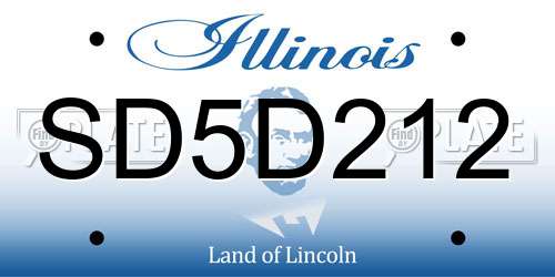SD5D212 Illinois License Plate