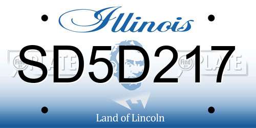 SD5D217 Illinois License Plate