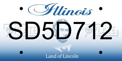 SD5D712 Illinois License Plate